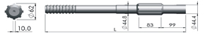 Shank Komatsu KDH10 (8 Spline)