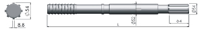 Shank Atlas Copco COP1550 / COP1838HO / COP1838ME / COP1838HE
